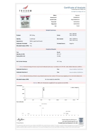 BPC 10mg COA