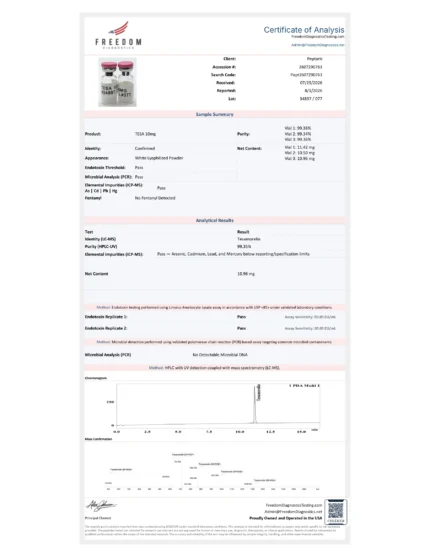 Tesamorelin 10mg COA