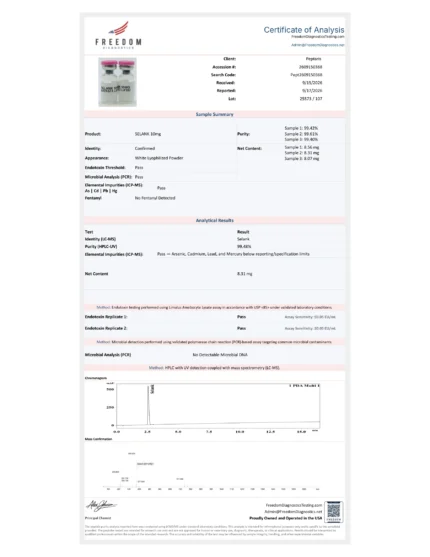 Selank 10mg COA