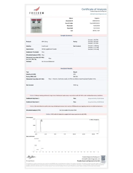 KPV 10mg COA